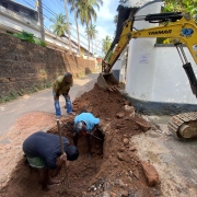 pipe line interconnection and gap filling work