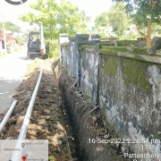 Laying of 90 mm pvc