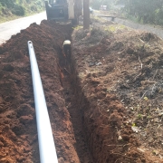 laying of 140mm pvc