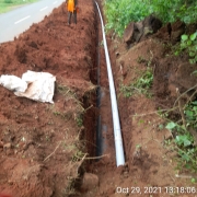 350mm DI pipe laying