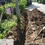 Laying of 90 mm pvc