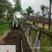 Laying of 90mm pvc pipe