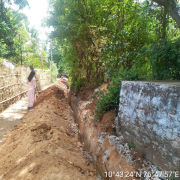 Laying of 90mm pvc pipe