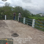 AEE, AE site visit at Karimkunnam tank site vadakkenchery