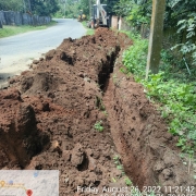 Laying of 90mm pvc