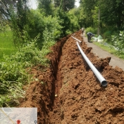 Laying of 90 mm pvc