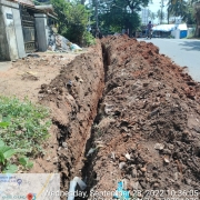 Laying of 90 mm pvc