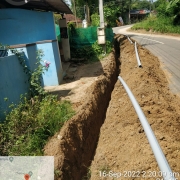 Laying of 90 mm pvc