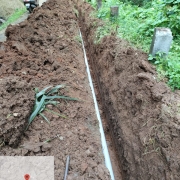 Laying of 90 mm pvc 