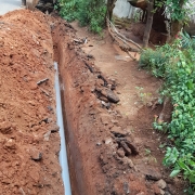 160mm pvc pipe line laying work