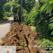 Laying of 90 mm pvc