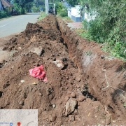 Laying of 160 mm pvc