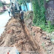 Laying of 90 mm pvc