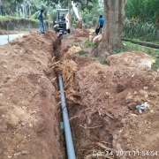 Laying of 140 mm pvc