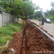 Laying of 90mm pvc