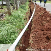  laying of 110mm 6kg PVC pipe
