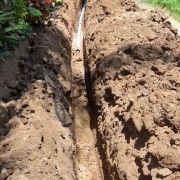 90mm pvc pipe laying work progressing