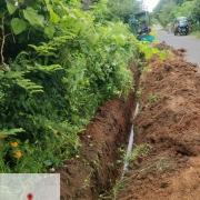 Laying of 90 mm pvc