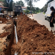 Laying of 160 mm pvc
