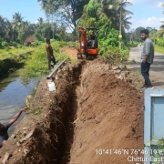 Laying of 110 mm pvc