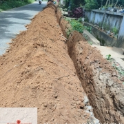 Laying of 90 mm pvc