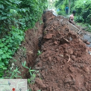 Laying of 90 mm pvc 