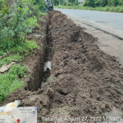 Laying of 90mm pvc pipe