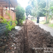 Laying of 90 mm pvc
