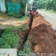 Laying of 90 mm pvc 