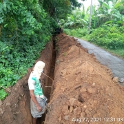 90mm pvc pipe laying work progressing