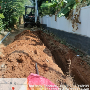 Laying of 90 mm pvc 