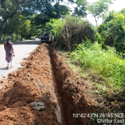 Laying of 90mm pvc
