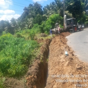 Laying of 90 mm pvc