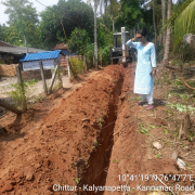 Laying of 90mm pvc pipe