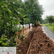 Laying of 90 mm pvc
