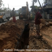 350mm DI pipe laying