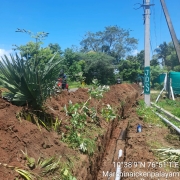 200mm DI pipe laying in progress