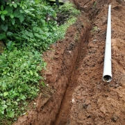  laying of 90mm PVC pipe