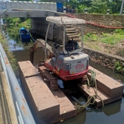 Laying of HDPE pipe across National Water way on 18-06-2020