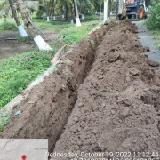 Laying of 90 mm pvc