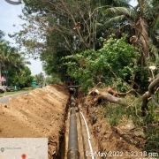 Laying of 450mm 200mm DI pipe 