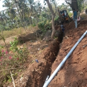 250mm DI pipe laying in progress 