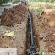 250 mm DI pipe laying
