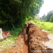 Laying of 90mm pvc pipe