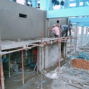 Pump house inside wall plastering work 