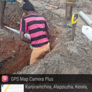 Alappuzha Municipality Amruth 2.0 ward 46 Kanjiramchira (Kanal ward) 110mm PVC pipe laying 