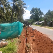 Laying of 160 mm pvc