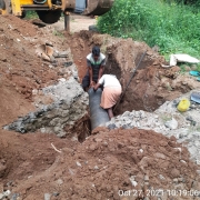 300mm DI pipe laying