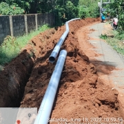 Laying of 140 mm pvc