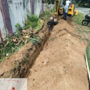Laying of 160 mm pvc